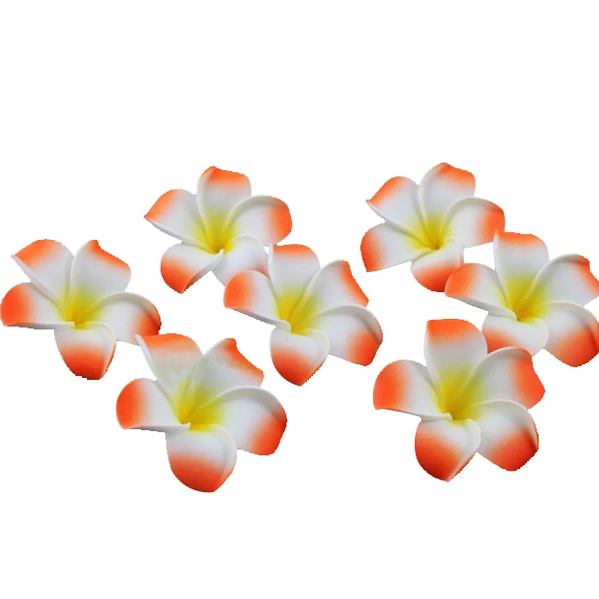 

100 Pcs Wedding Decoration Flower Plumeria 6cm Artificial Folower Orange Hair Accessories