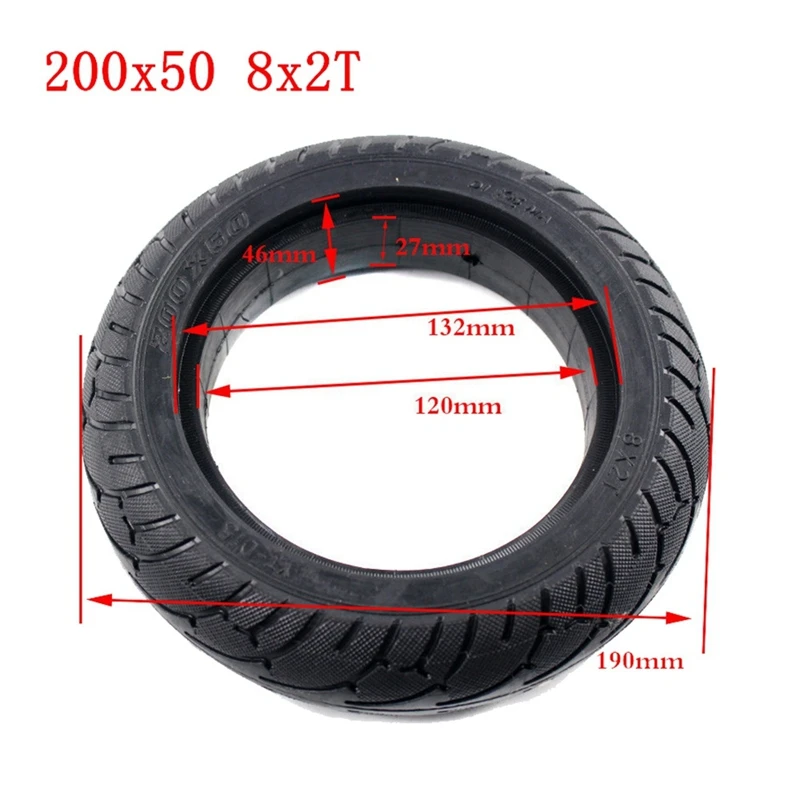 2X 8-дюймовая шина для электрического скутера 200X50, сплошная шина, задняя шина для Speedway RUIMA Mini 4 PRO