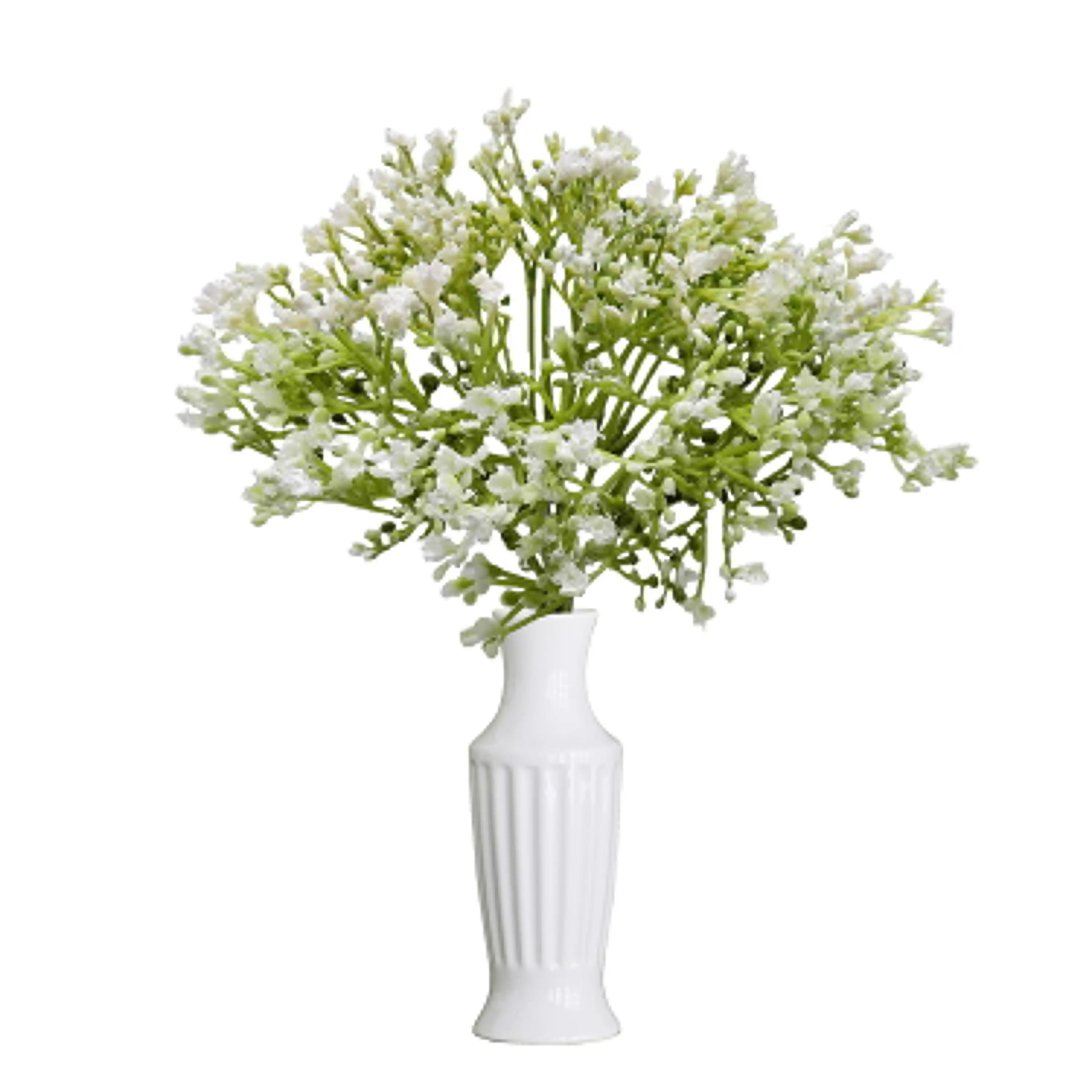 12 inch Artificial Baby's Breath Flower Pick, White Color. Indoor Use.