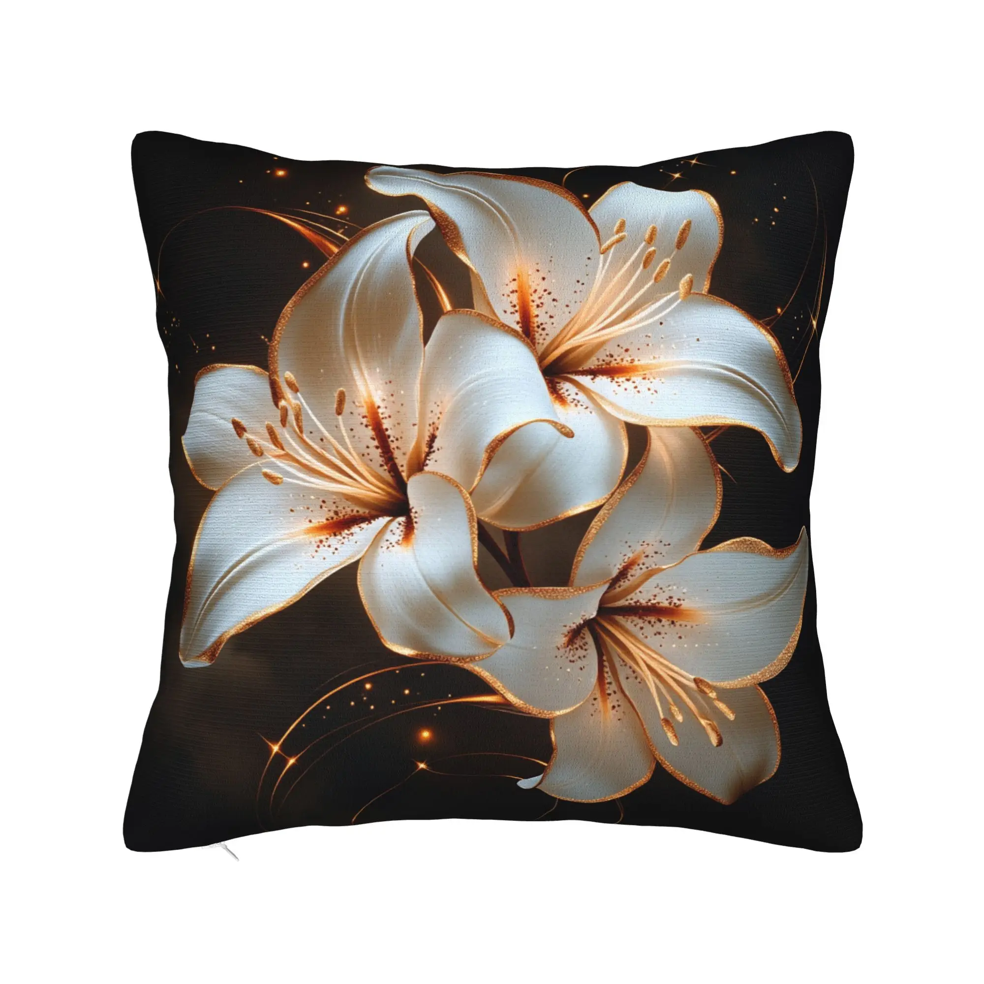 Black White Gold Flower Pillow Case  Comfy Pillow Cover For Wedding Party Home Decor Morden Pillowcases