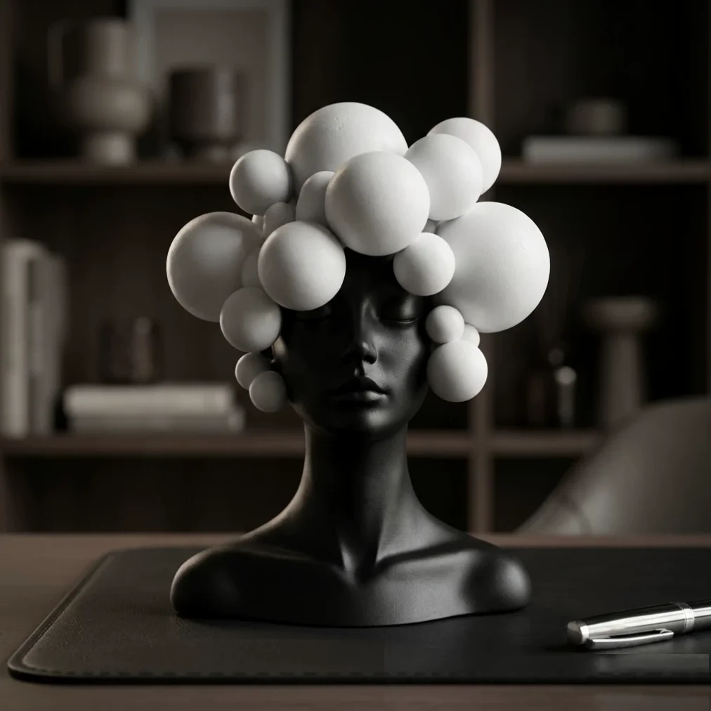 30cm/black and white figure modern art ornament design sense niche decoration model house props office home decoration