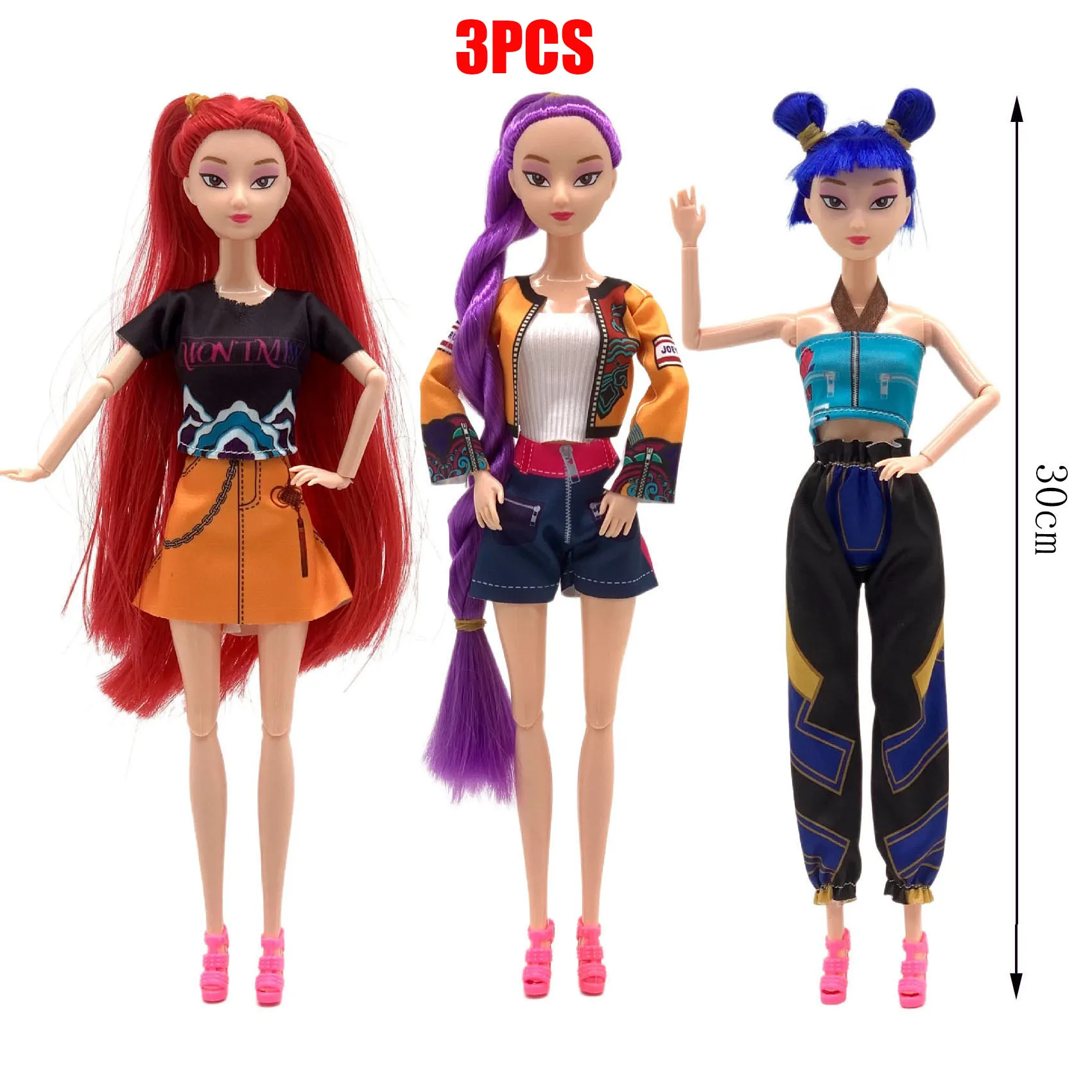 30 سنتيمتر دمية لعبة K-pop شيطان الصيادين رومي ميلا زوي جميلة الأميرة عمل دمية لعبة فتاة دمية البلاستيك لتقوم بها بنفسك فتاة لعبة