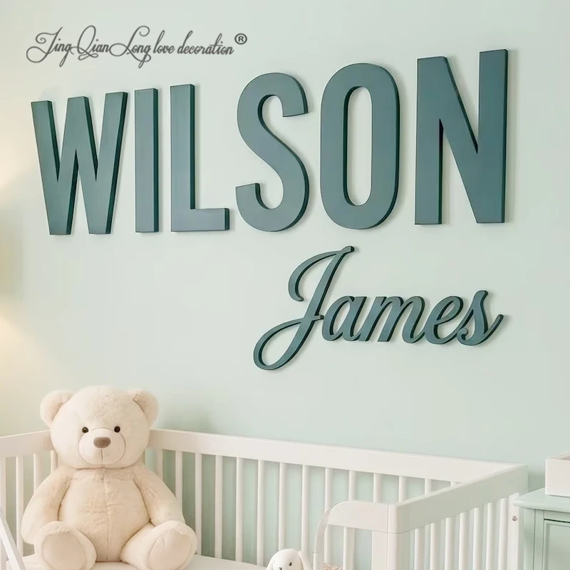 Baby Nursery Accent Wall - Custom Nursery Wood Name Sign, Baby