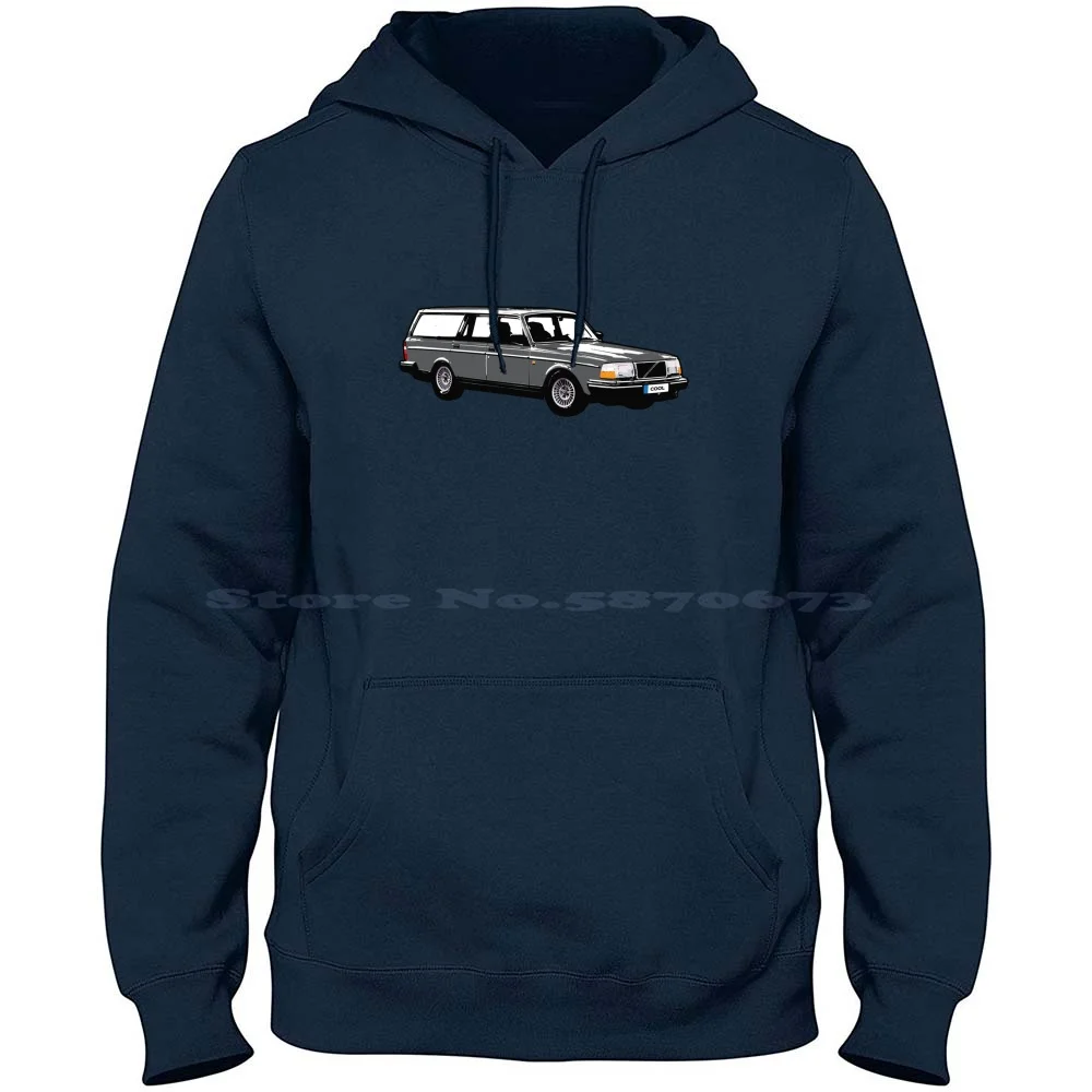 

Deep Grey 80s Vsw 100% Cotton Hoodie 240 Station Wagon Swedish Classic Car Estate