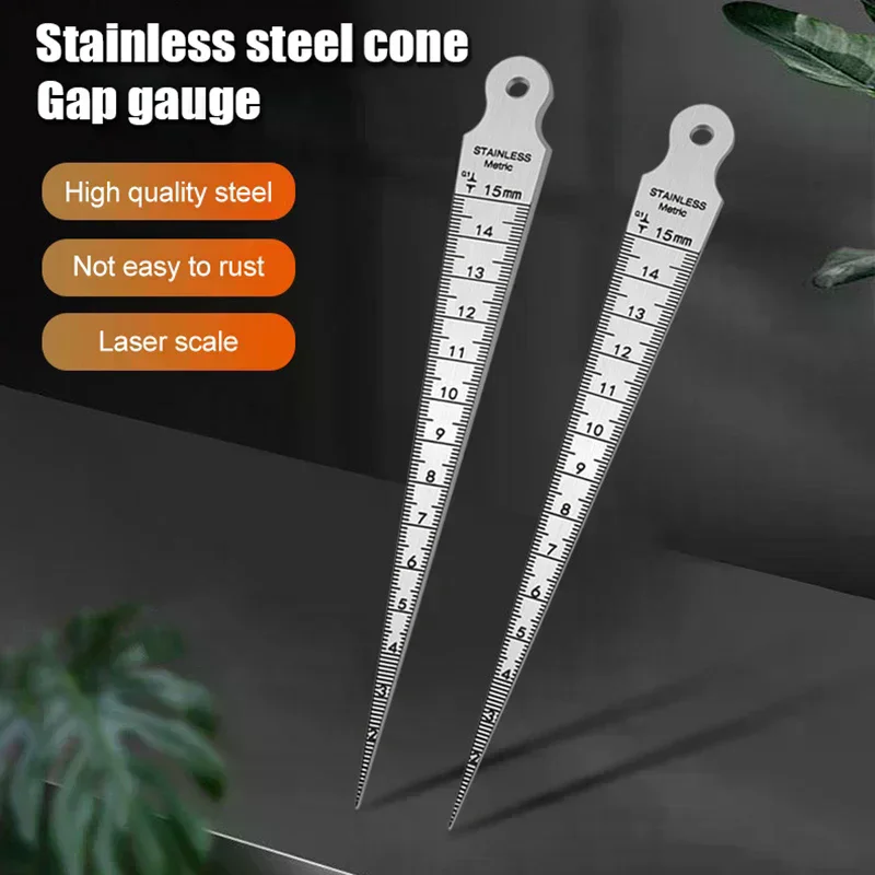 /PFU/Stainless Steel Taper Gauge Feeler Inner Diameter Ruler Hole Measuring Tool For Taper Aperture Scale 1-15mm