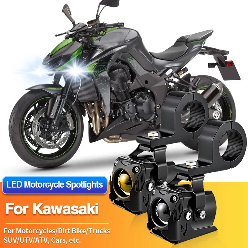 

1/2PC LED Universal Motorcycles Headlights 2-Color Fog Light UTV ATV 12V for Kawasaki KLX140R/KLX140R L/KLX230/KLX230 SE/KLX230R