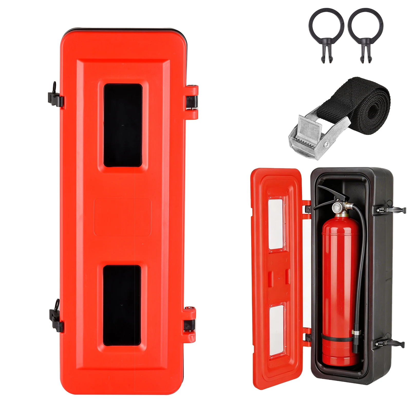 1 Pcs 10lb Fire Extinguisher Cabinet Wall & Mount 32.6"H x 10"W x 12"D for Indoor Outdoor, Also for Vehicles Cars Ships Trucks(No Fire Extinguisher)