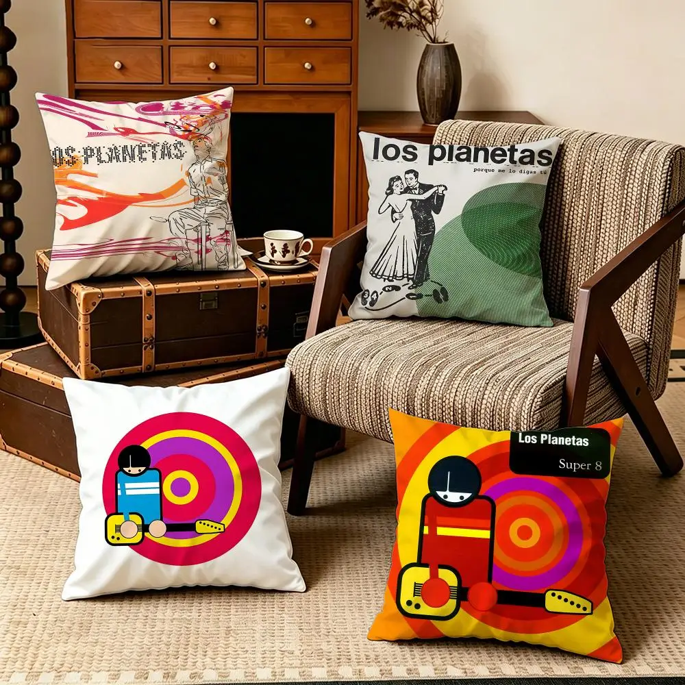 Band-Los PlanetasS Cushion Cover Soft Velvet Cushion Cover Set 4Pcs 50x50 45x45 Zipper Pillowcase for Home Decor