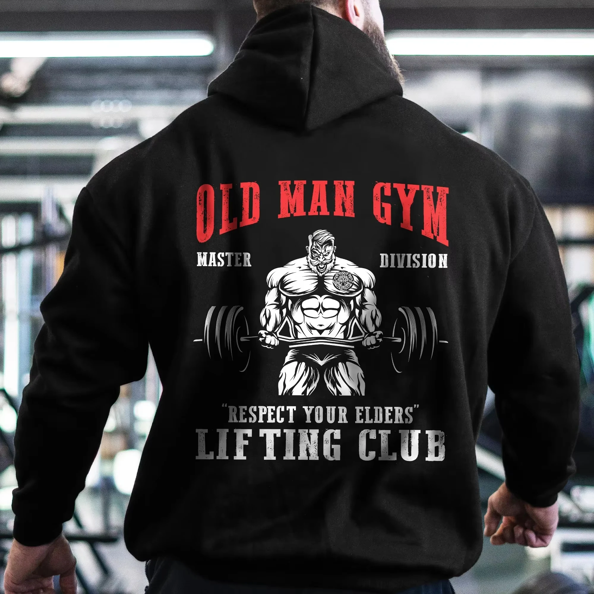 Moletom Masculino de Outono/Inverno com Capuz para Fitness, Moletom com Estampa para Treino, Moletom Respirável