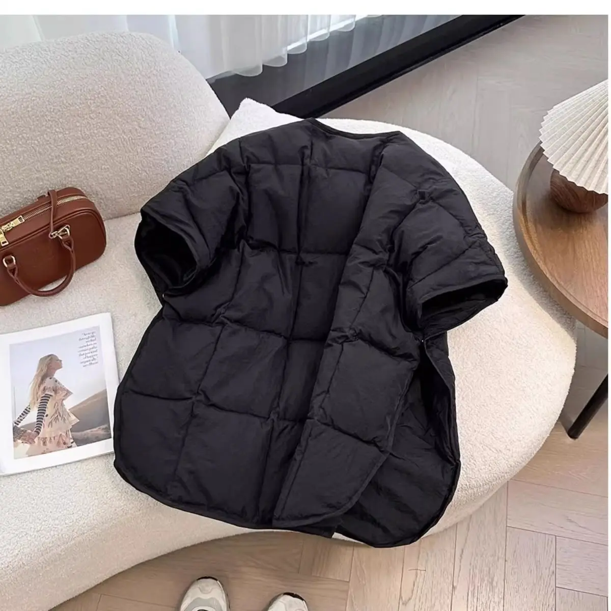 2025 high-end European goods autumn and winter new down cotton clothes women's vest new fashionable outer loose coat versatile