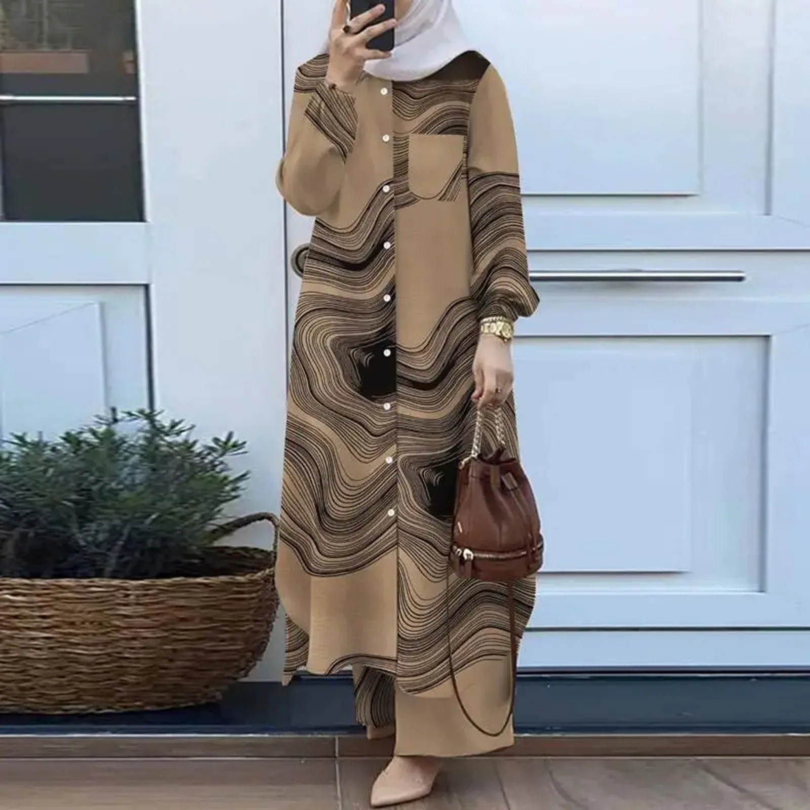 

Dress Solid Dubai Outfits Turkish Muslim Abaya Islamic Dresses +Pants Women Ramadan Eid Abayas Caftan Kaftan Elegant Vestidos