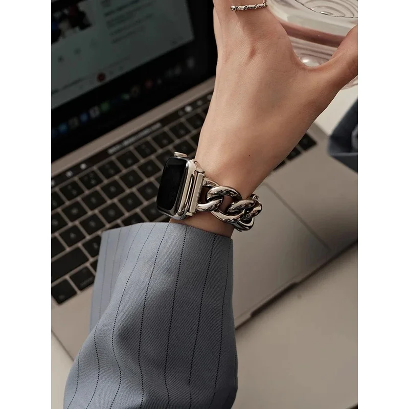 iWatch 울트라 2 10 9 8 7 SE 6 5 4 애플워치 38 40mm 42mm 45 46mm 49mm 용 고급 스테인리스 스틸 밴드 메탈 브레이슬릿 스트랩