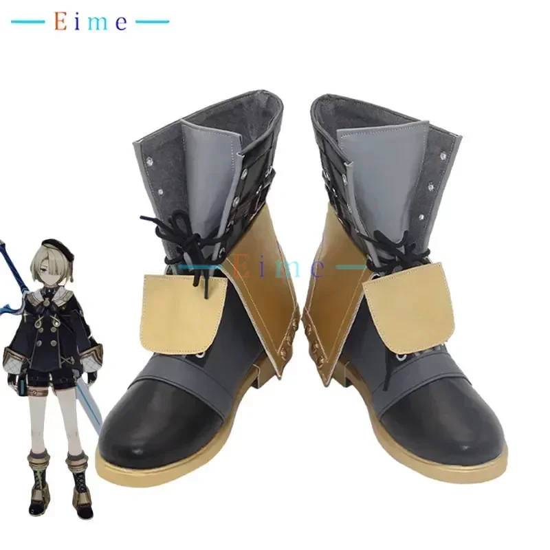 Genshin Impact Freminet Cosplay Shoes Game Cosplay Prop PU Leather Shoes Halloween Carnival Boots Big Size Custom Made