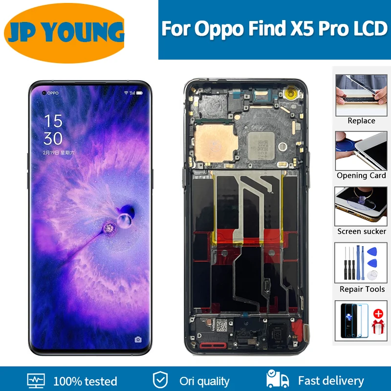 Original 6.7''Amoled For Oppo Find X5 Pro CPH2305 LCD Screen Display Touch Digitizer For Oppo Find X5 Pro X5Pro PFEM10 PFFM20