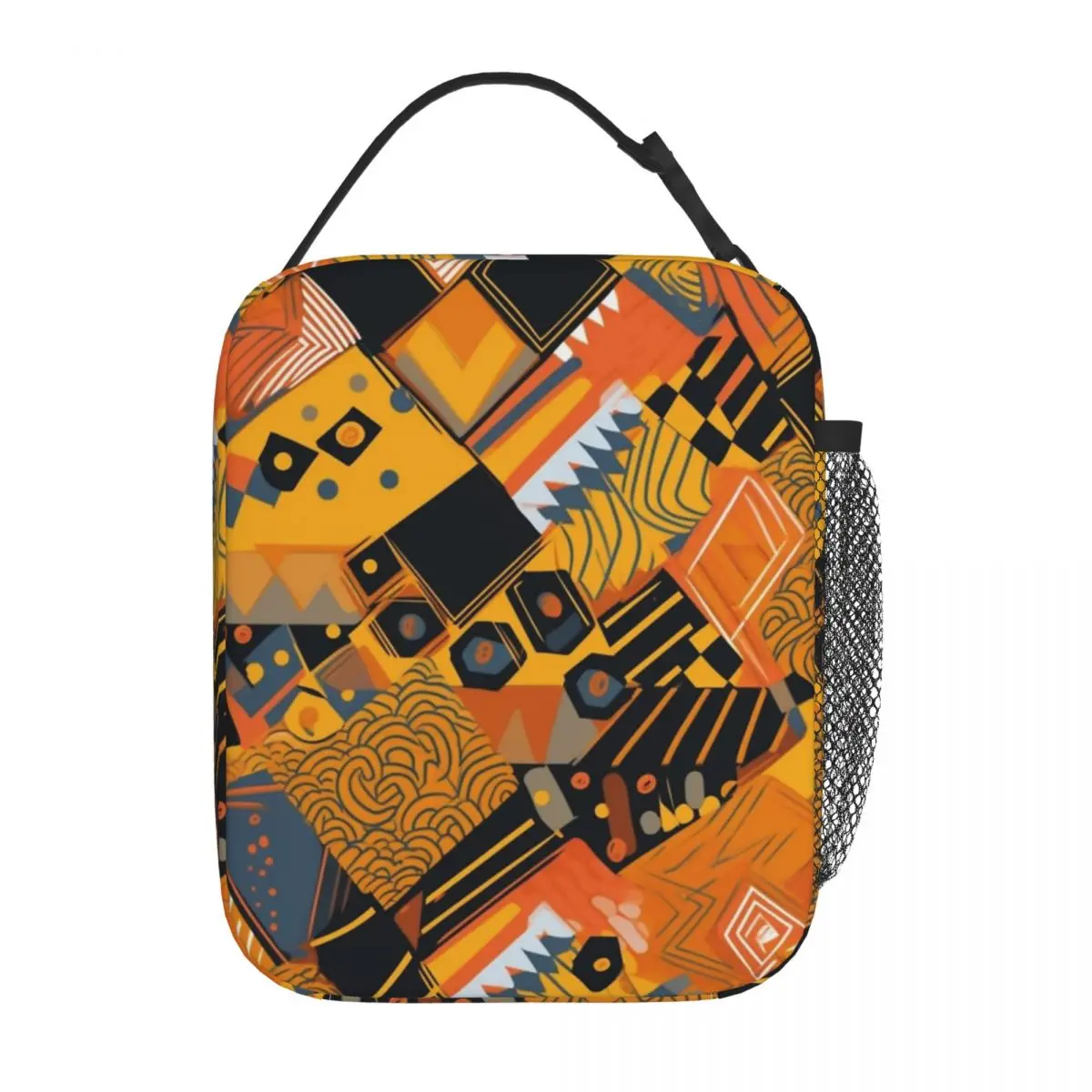 Insulated Lunch Box Bold African Accessories Geometric Ankara Food Box Multifunction Cooler Thermal Bento Box For School