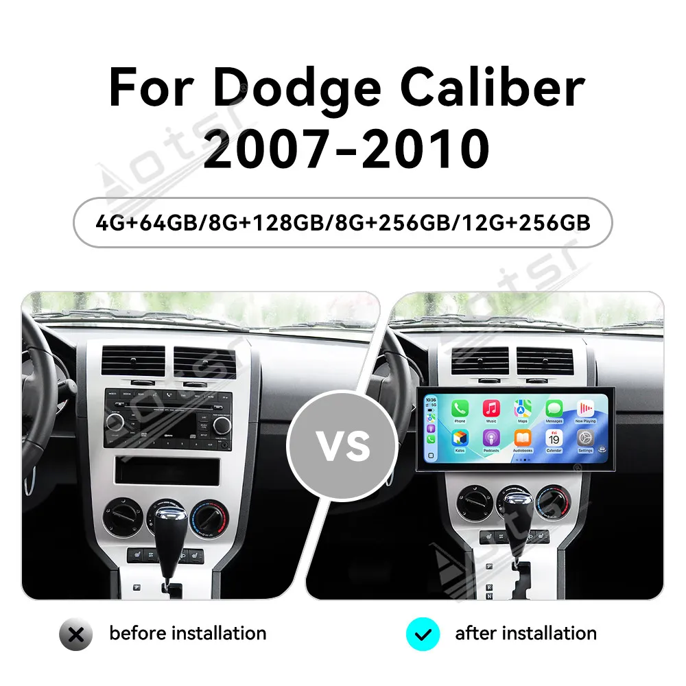 CarPlay 15.8’’ Android 15For Dodge Caliber   2007-2010 Car gadgets Car Radio Car GPS Navigation HD Screen Multimedia Player Head