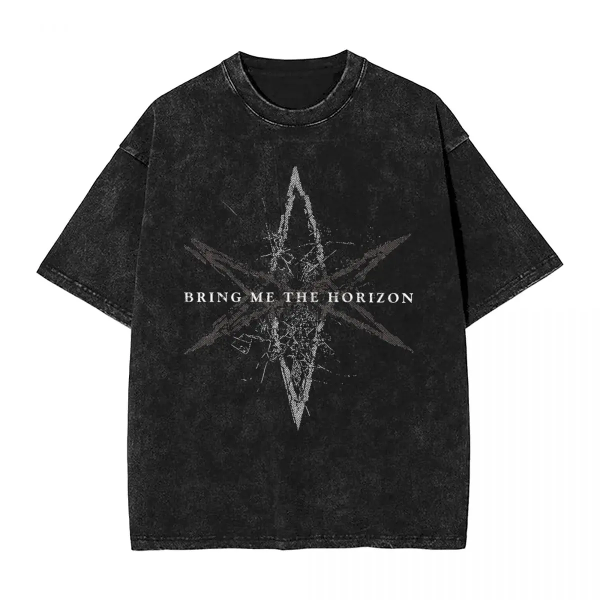 BMTH Bring Me The Horizons T Shirts Hip Hop Washed Cotton Street T-Shirts Retro Men Women Tops Streetwear Summer Tops Tees