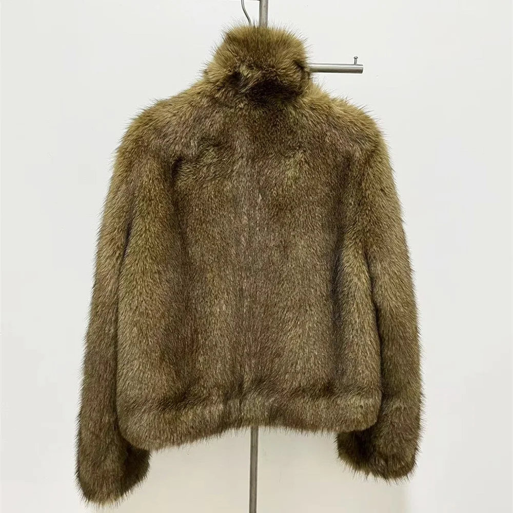 2026 Women's Winter Faux Fur Coat, Stand Collar, Warm, Short, Jacket, Y2K New Fashion, High Quality, Eco-friendly, Fur Jacket