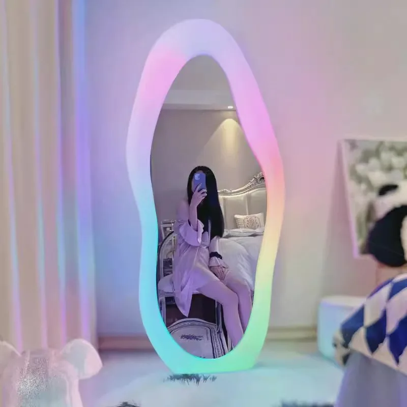 Jz-4 Cloud Full Body Mirror  Mango  Irregular Full-length Mirror Enigma Wall-mounted Floor-to-ceiling Mirror