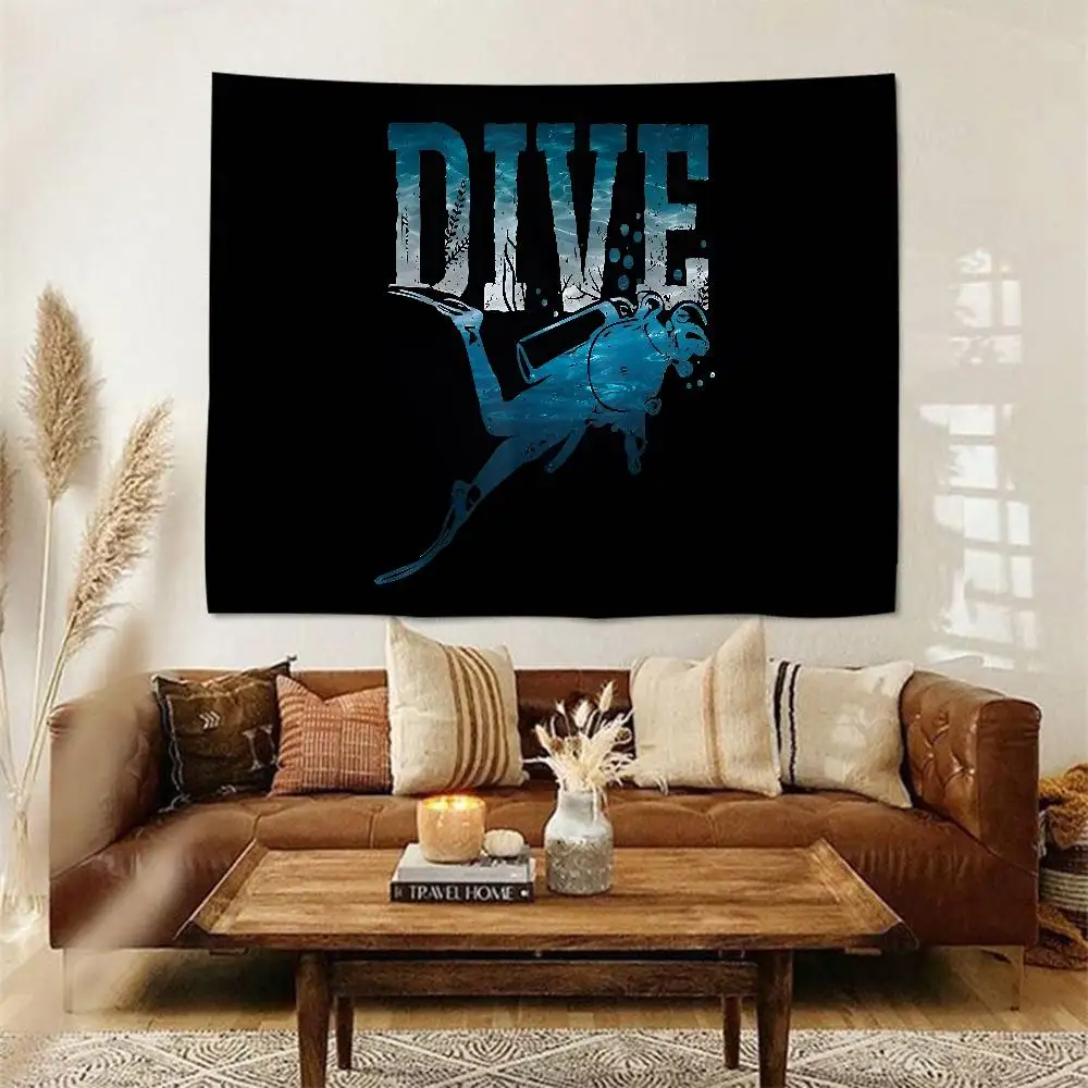 Dive Scuba Diving Hippie Wall Hanging Tapestries Bohemian Wall Tapestries Mandala INS Home Decor