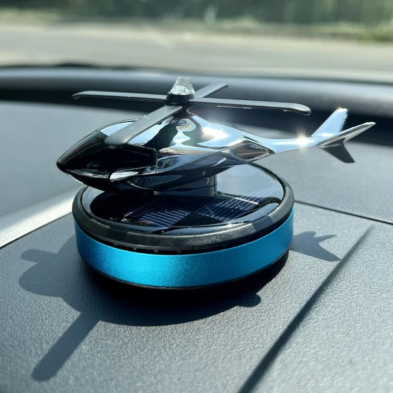 Car Air Freshener, Helicopter Solar Energy Rotating, Aromatherapy, Aviation Al Alloy , Interior Decoration Accessories - Image 4