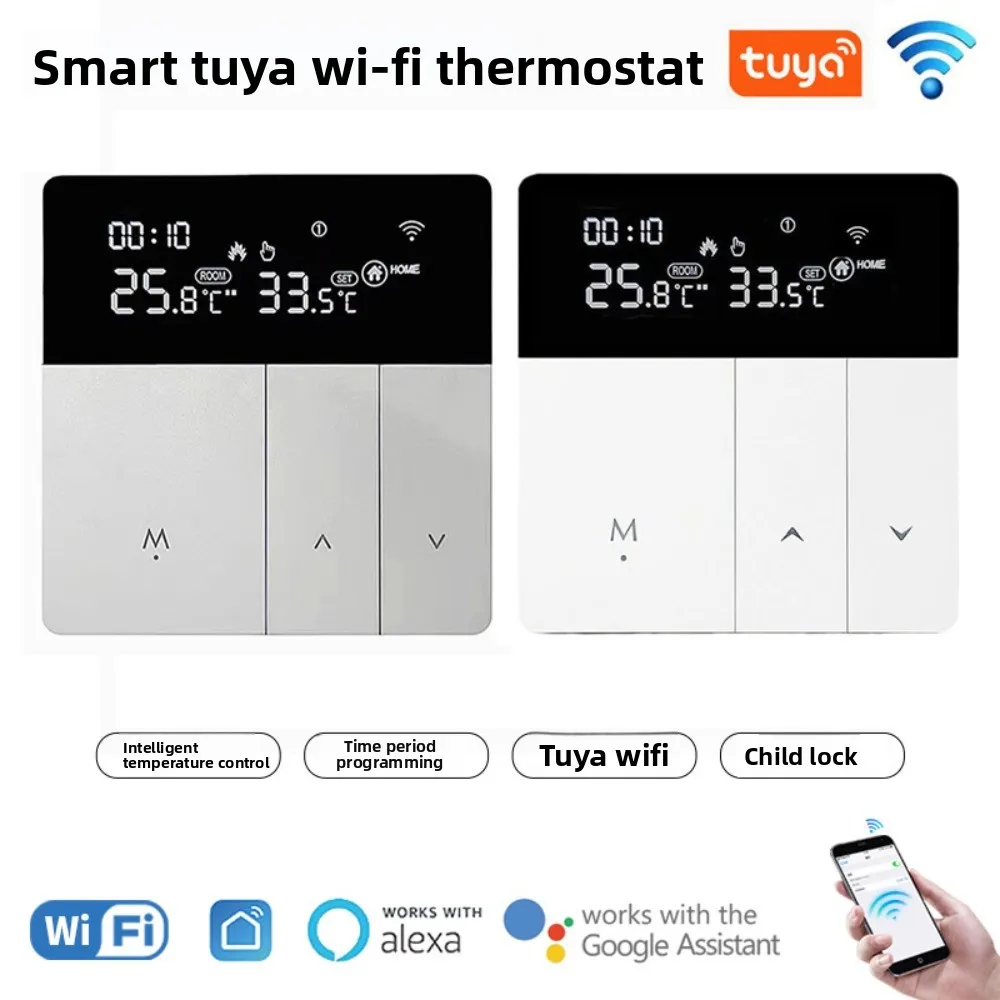 AC100~240V Tuya WiFi Thermostat Remote App Control for Electric Underfloor Heating and Wall-hung Gas Boiler Temperature Control