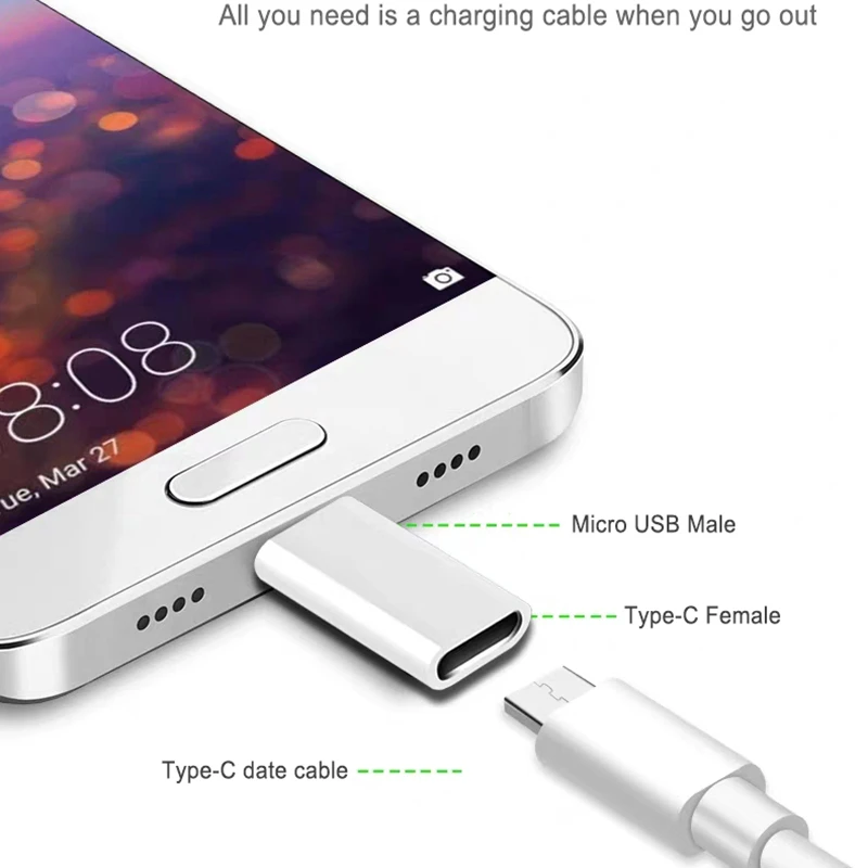 1-6Pcs USB Type C Female To Micro USB Male Adapter Connector TypeC USB Charger OTG Adapter for Mi Huawei Android Phone Converter