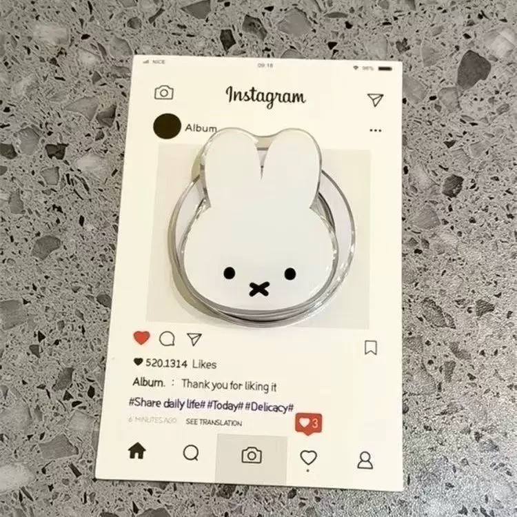 Cartoon Miffy Rabbit Magnetic Phone Stand Portable Foldable Bracket Strong Suction Cute Phone Accessory Holiday Gifts