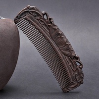 Black Sandalwood Comb Handle Double-sided Carved Fine-tooth Whole Wood Combs Antique Gift Massage Smooth Hair Anti-static