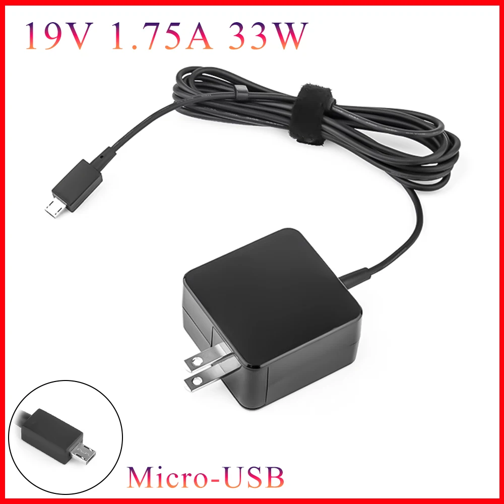 Micro-USB 19V 1.75A 33W Power Supply Notebook Laptop Adapter For ASUS Eeebook X205 X205T X205TA E202SA E205SA E20 EXA1206UH