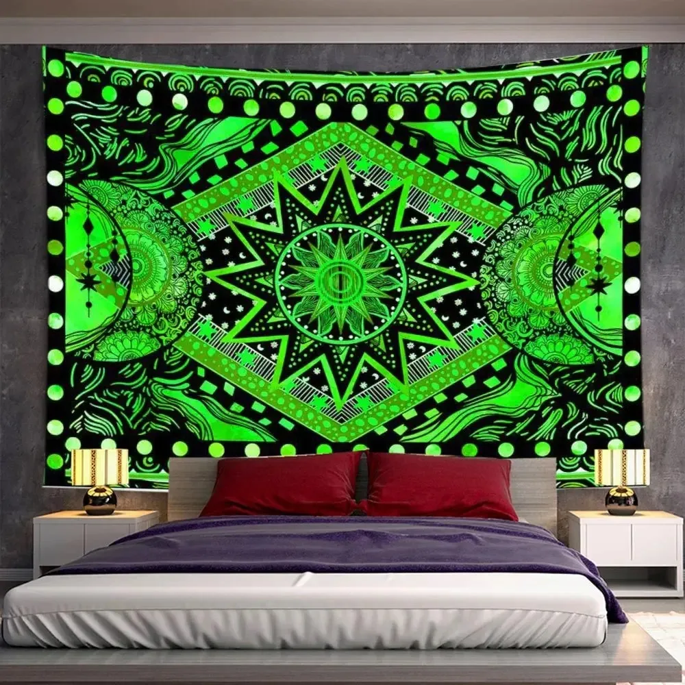 Bohemian Living Room Psychedelic Witchcraft Dorm Bed Sheet Home Decor Colorful Mandala Tapestry Wall Hanging Tapiz