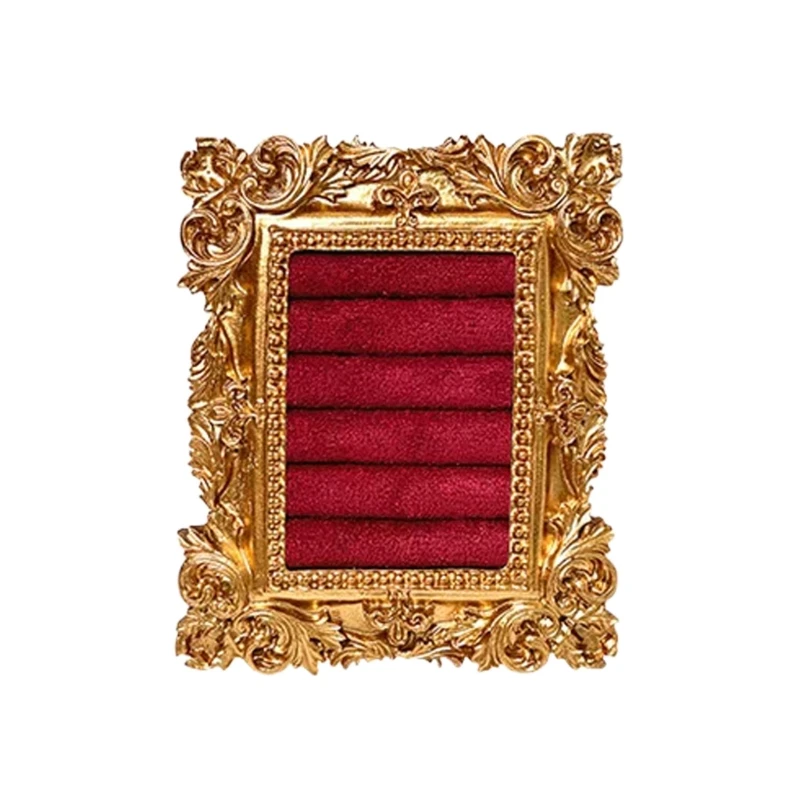 

T4MD Resin Crafted Ring Storage Tray Vintage Decoration Miniature Jewelry Organiser Photo Props