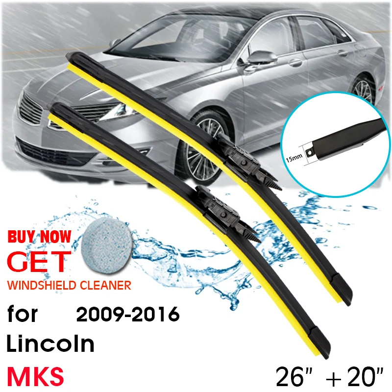 Car Wiper Blade Window Windshield Rubber Silicon Refill Wiper For Lincoln MKS 2009-2016 LHD / RHD 26