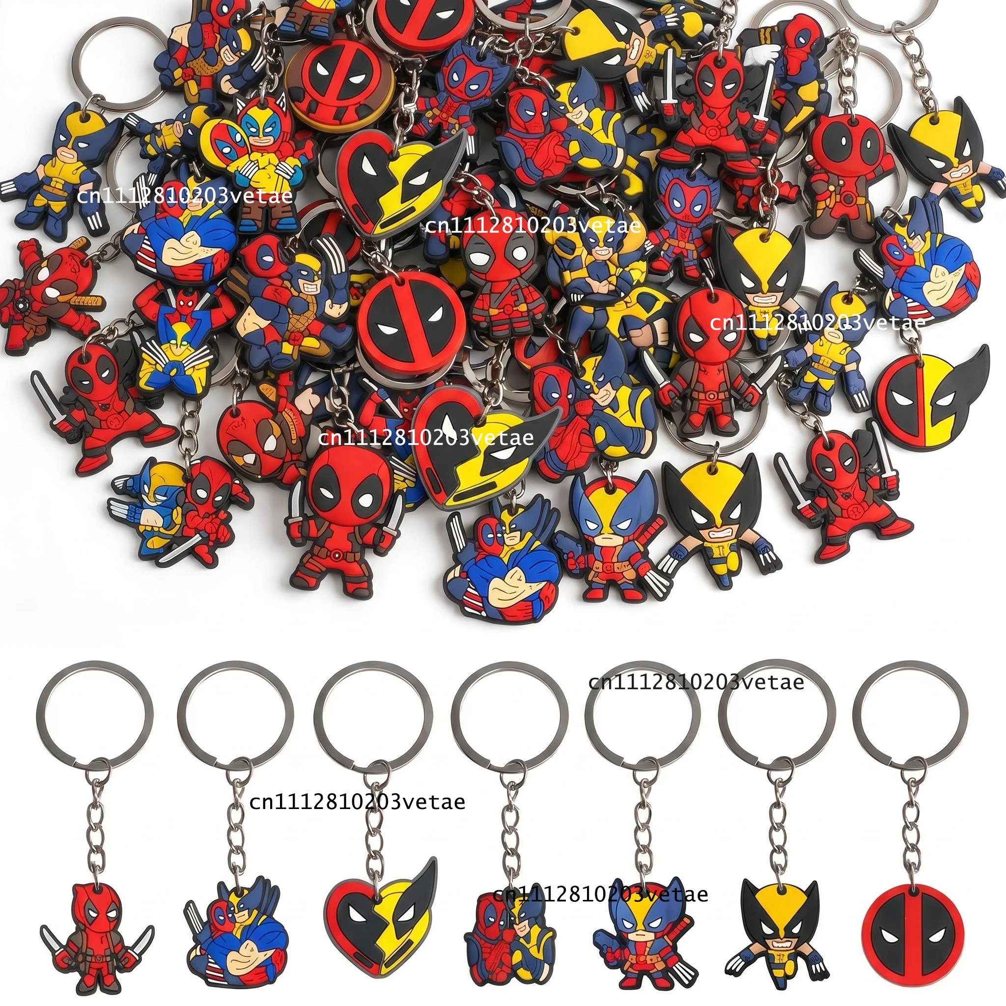 1/19PCS Marvel Mini Keychain Deadpool Wolverine Batman Version Character Rubber Material Cute Gifts Movie Fans Backpack Pendant