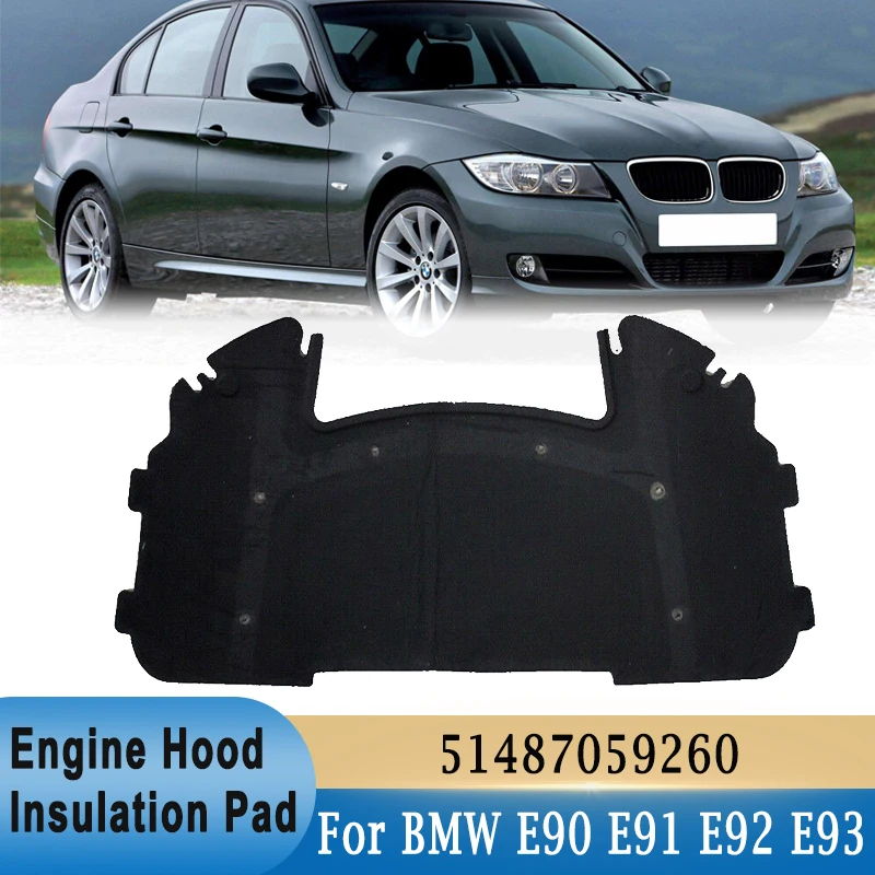 For BMW E90 E91 E92 E93 Front Hood Engine Insulation Pad 323i 325i  Soundproof Heat Cotton Thermal Insulation Mat 51487059260 