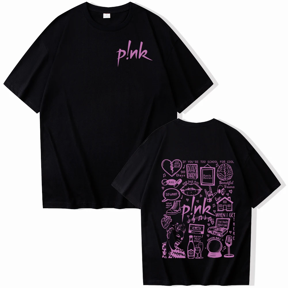 Alecia Beth Moore Shirt Pink Singer Shirt Alecia Beth Moore Merch Pink Tour 2024 O-Neck Short Sleeve Shirts