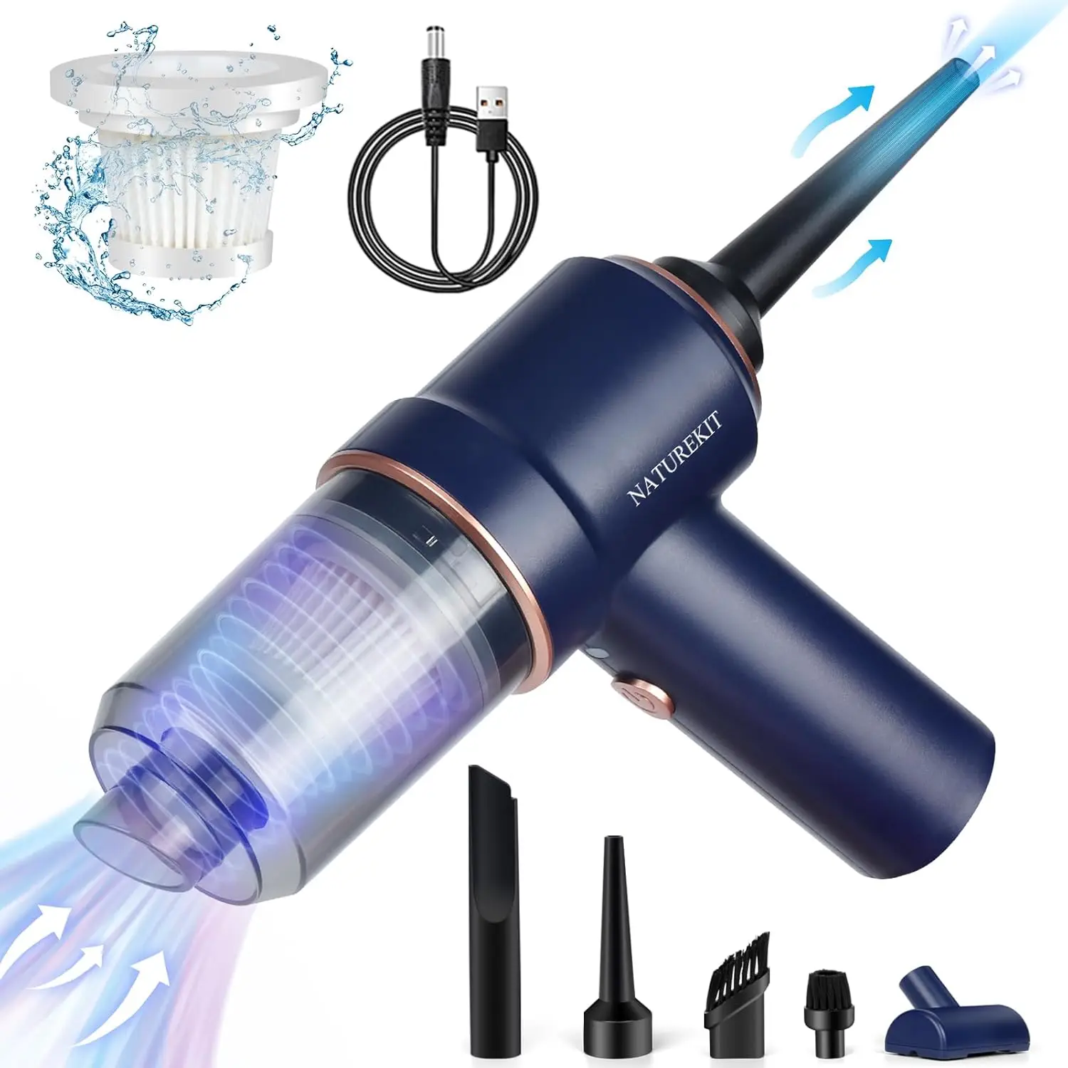 

Car Vacuum Cleaner Car Vacuum Cordless Cleaner,Rechargeable Car Vacuum Portable with Low Noise, Air Duster with Suck and Blow