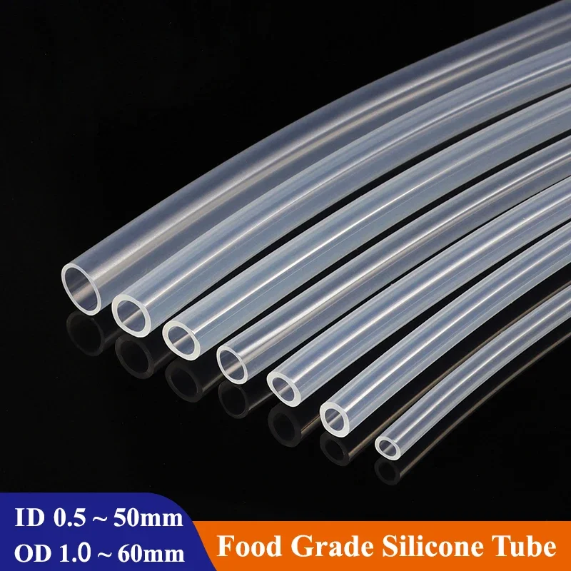 1m Flexible Silicone Tube Transparent ID 0.5 1 2 4 5 6 7 8 9 10 11 12 14 16 18 20 30 50mm Soft Silicone Rubber Hose Food Grade