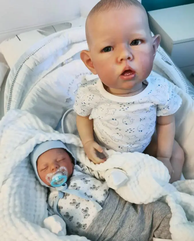 NPK 20 Zoll Unmontierte Reborn Liam DIY Puppen-Bausätze 3D-Malerei Haut mit Sichtbaren Venen Lebensechte Handgezeichnete Haare Puppenteile