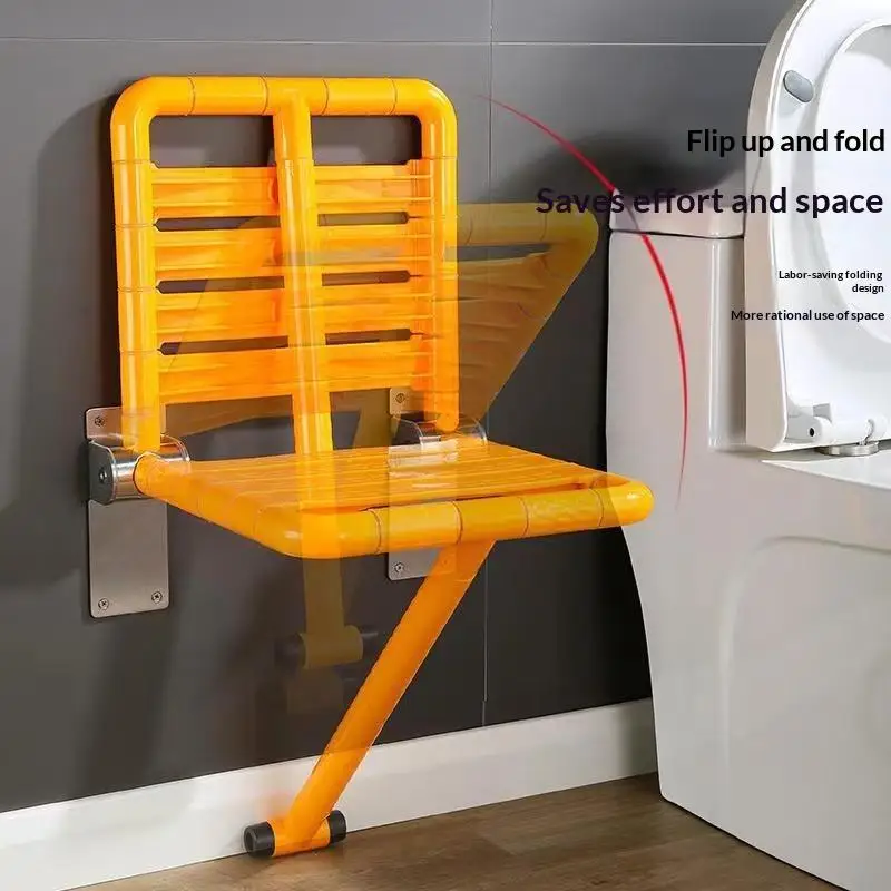 1 Set Dusch- und Badewannenstuhl, rutschfeste Treppe, klappbarer Sitz mit Stützbein, Badezimmer-Toilettenklappstuhl für ältere und behinderte Menschen – Detail 2