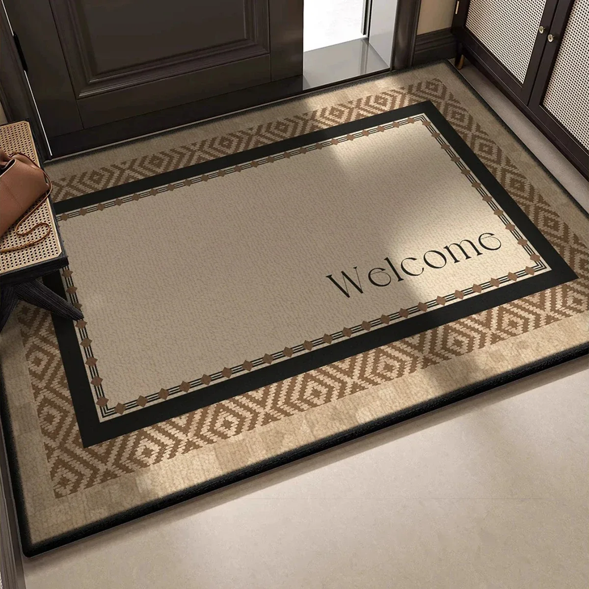 Retro Wabi-sabi Entryway Carpet Non-slip Entry Door Mat Welcome Rug Entrance Doormat Hallway Rugs Dirt Trapping Washable Mats 러그