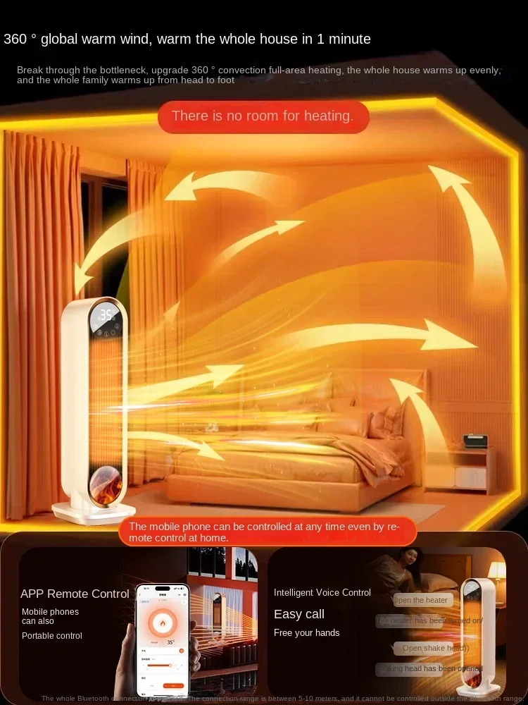 220V Advanced Graphene Heating Technology - Portable Electric Heater with Energy-Saving Function for Office/Home