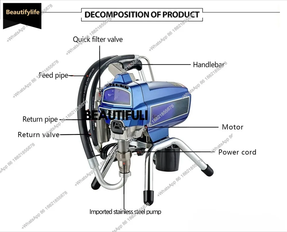 

A601 Small High-Pressure Airless Wall Paint Sprayer for Home Use for Latex Painting