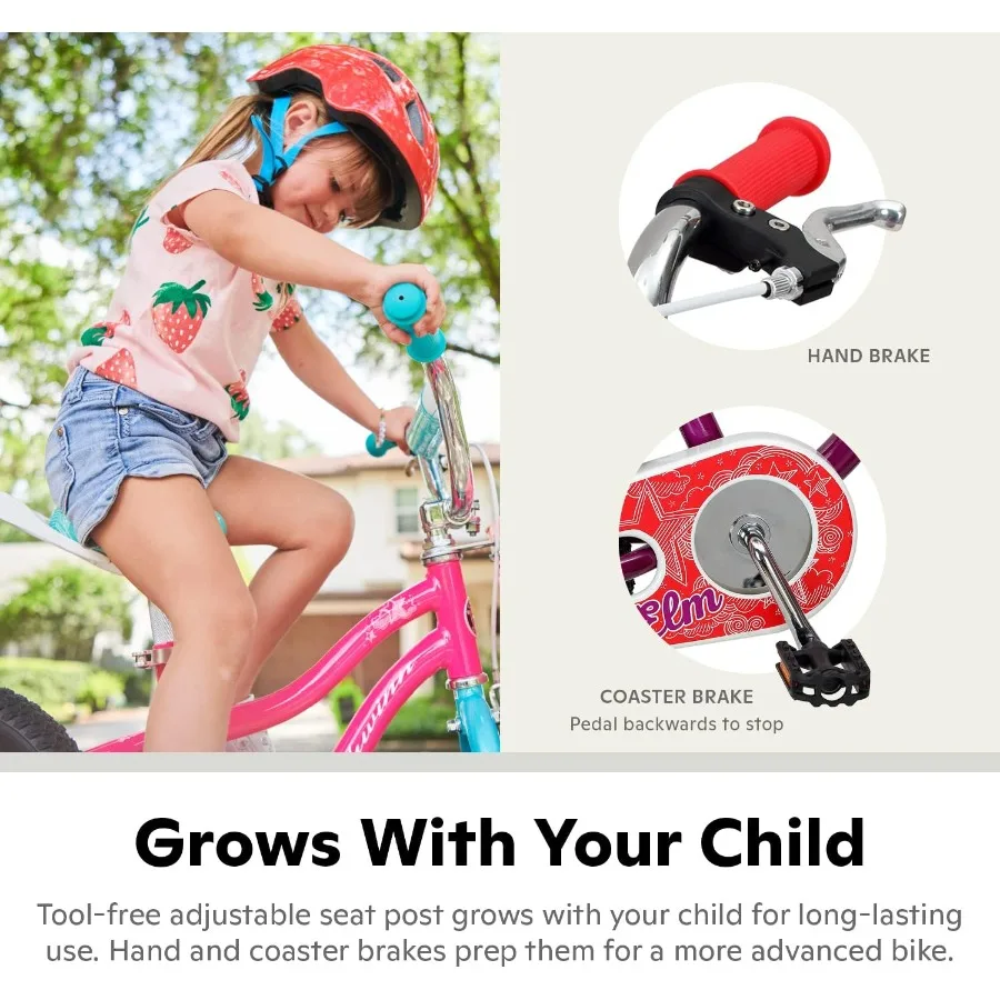 Vélo de 12 pouces pour enfants de 2 à 3 ans, noir, bleu, rouge, sarcelle, rose ou violet, conception ergonomique SmartStart, siège réglable pour grandir avec