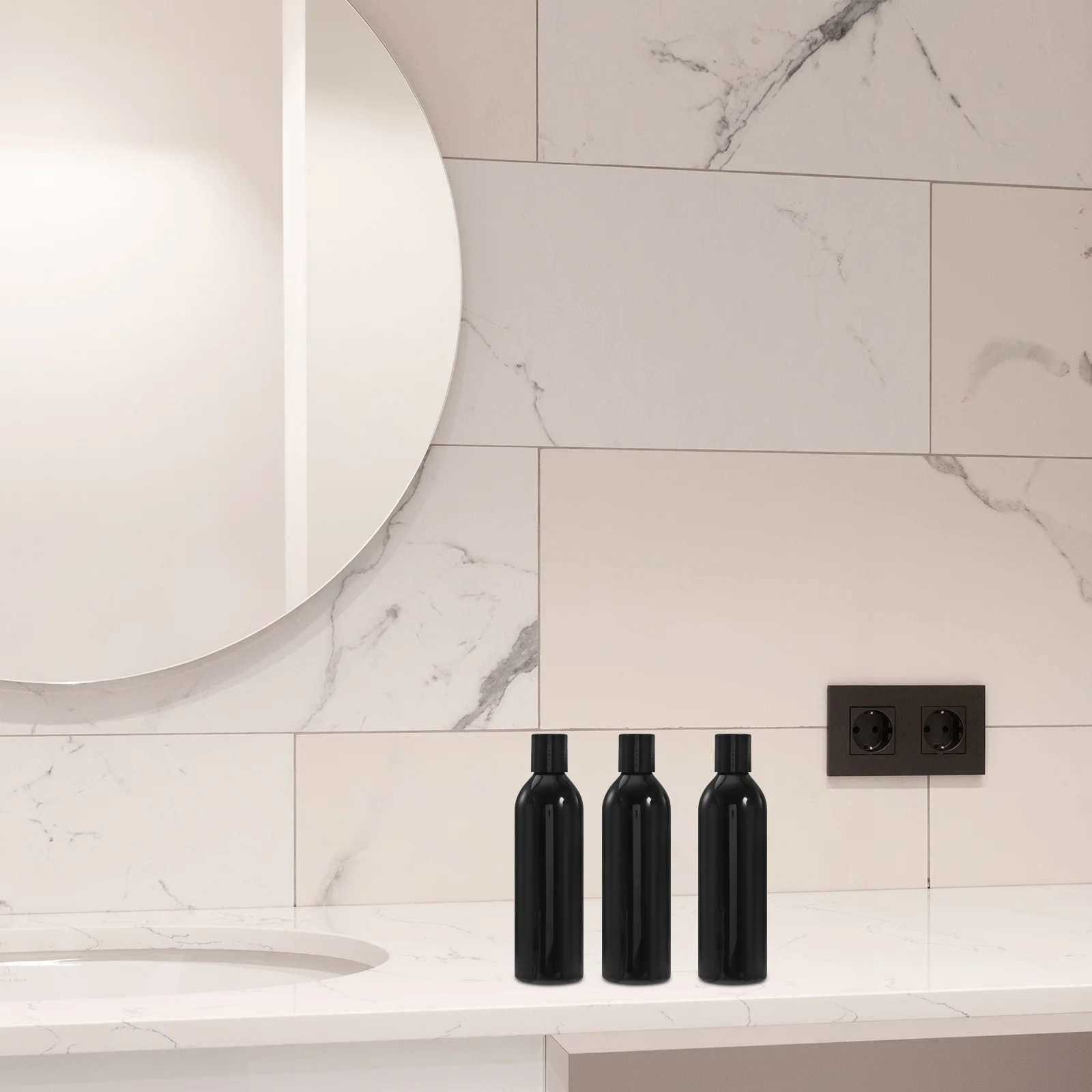 6 pz 250 ml bottiglie portatili da viaggio contenitori vuoti riutilizzabili per shampoo lozione uso esterno mini dispenser nero