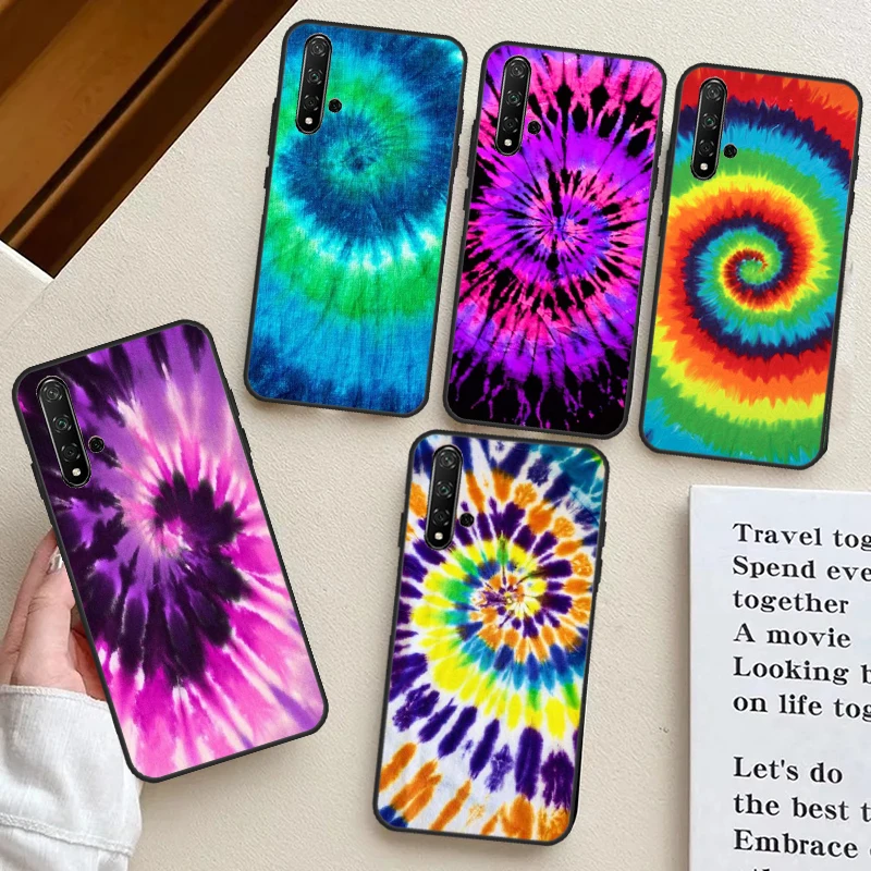 Rainbow Spiral Tie Dye For Huawei Nova 3i 7i 8i 11i Y91 Y90 Y61 Y60 Y70 Nova 10 9 SE 11 P20 P40 Lite P30 Pro Case