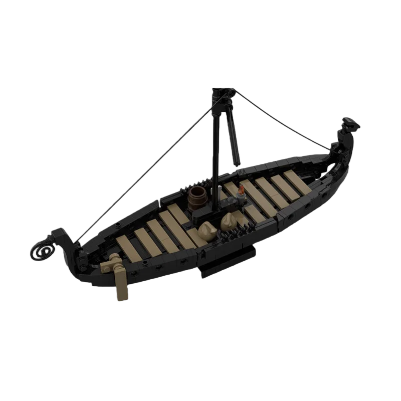 MOC 블록 바이킹 배 모델 피규어 창의적 조립 장난감 세트 - 휴일 동안 모든 애호가를 위한 이상적인 선물
