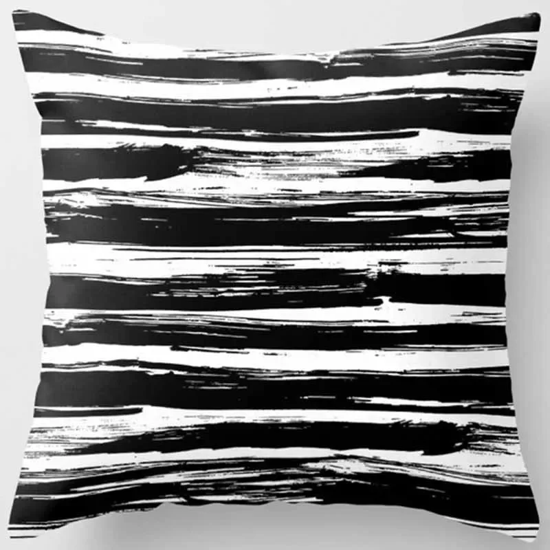 Black and White Geometric Pattern Pillowcase Modern Simple Ins Style Cushion Creative Striped Polka Dot Sofa Decorative Pillow