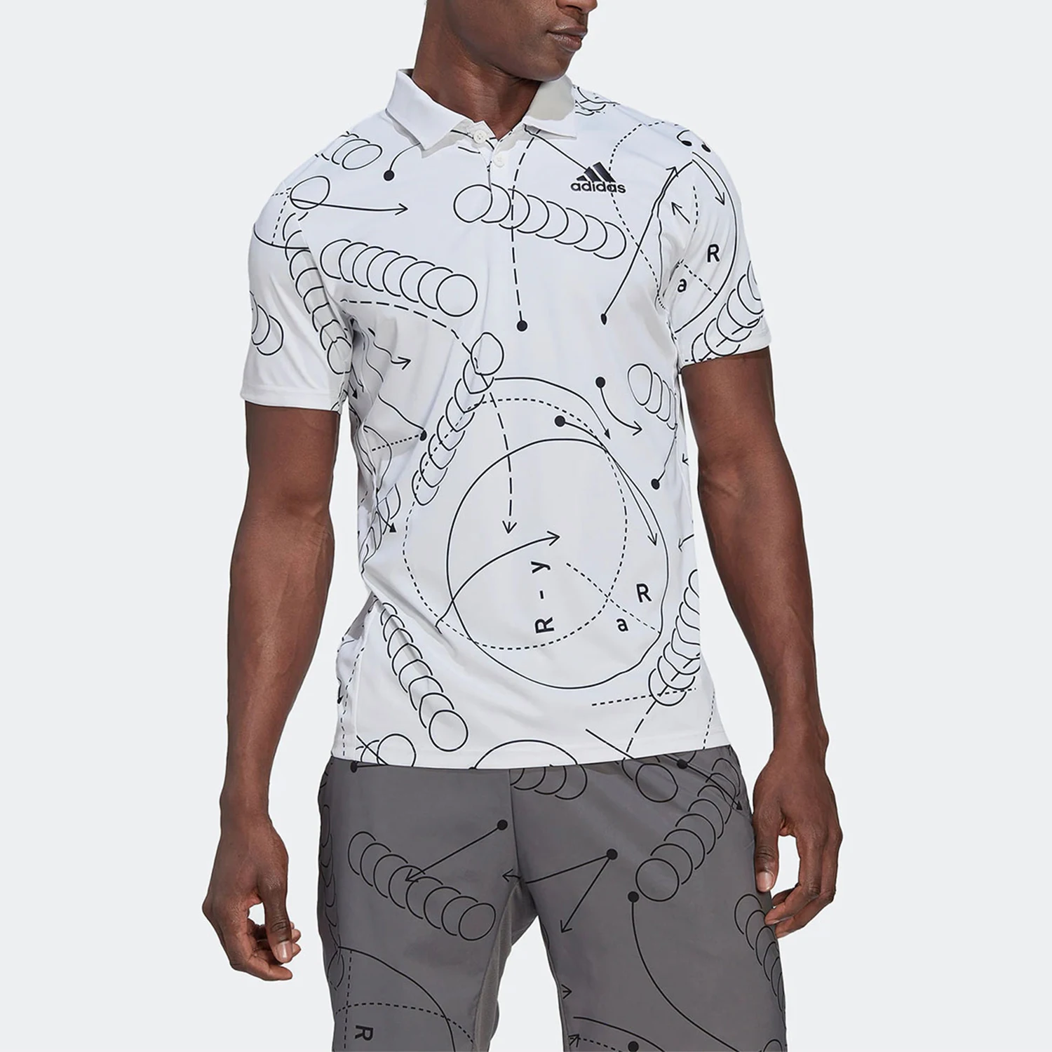 

Официальная новая мужская дышащая рубашка поло Adidas с принтом HC8492