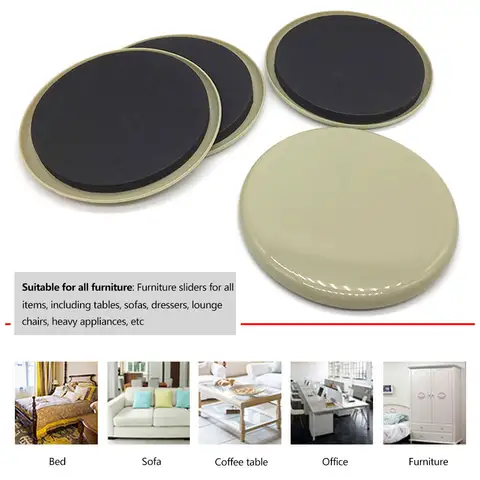 12pcs Furniture Slip Mat Sofa Convenient Moving Pads Protective Floor Mats Furniture Bed Cabinet Refrigerator Sliders
